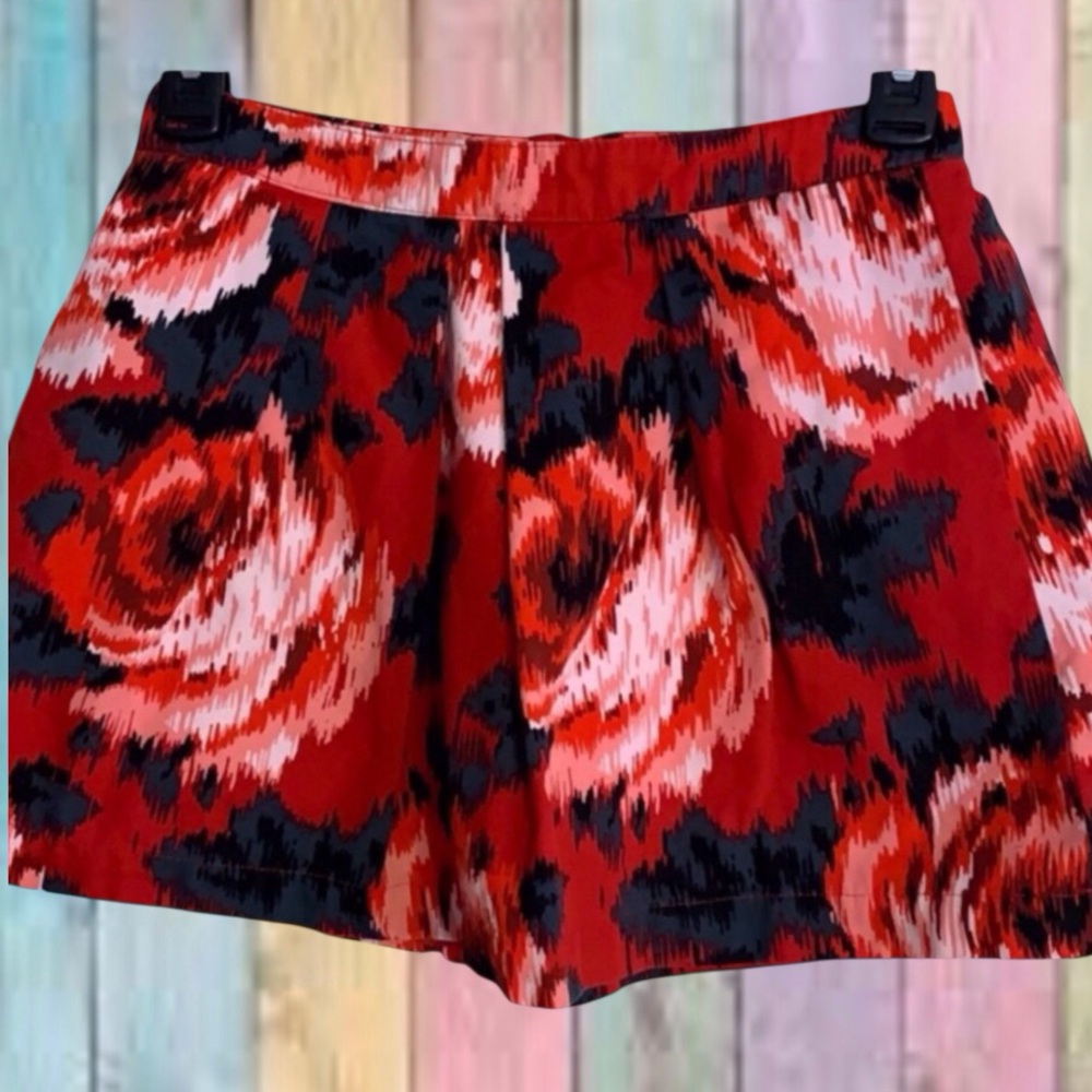 Gap Kids Red Black Print Lined Skirt